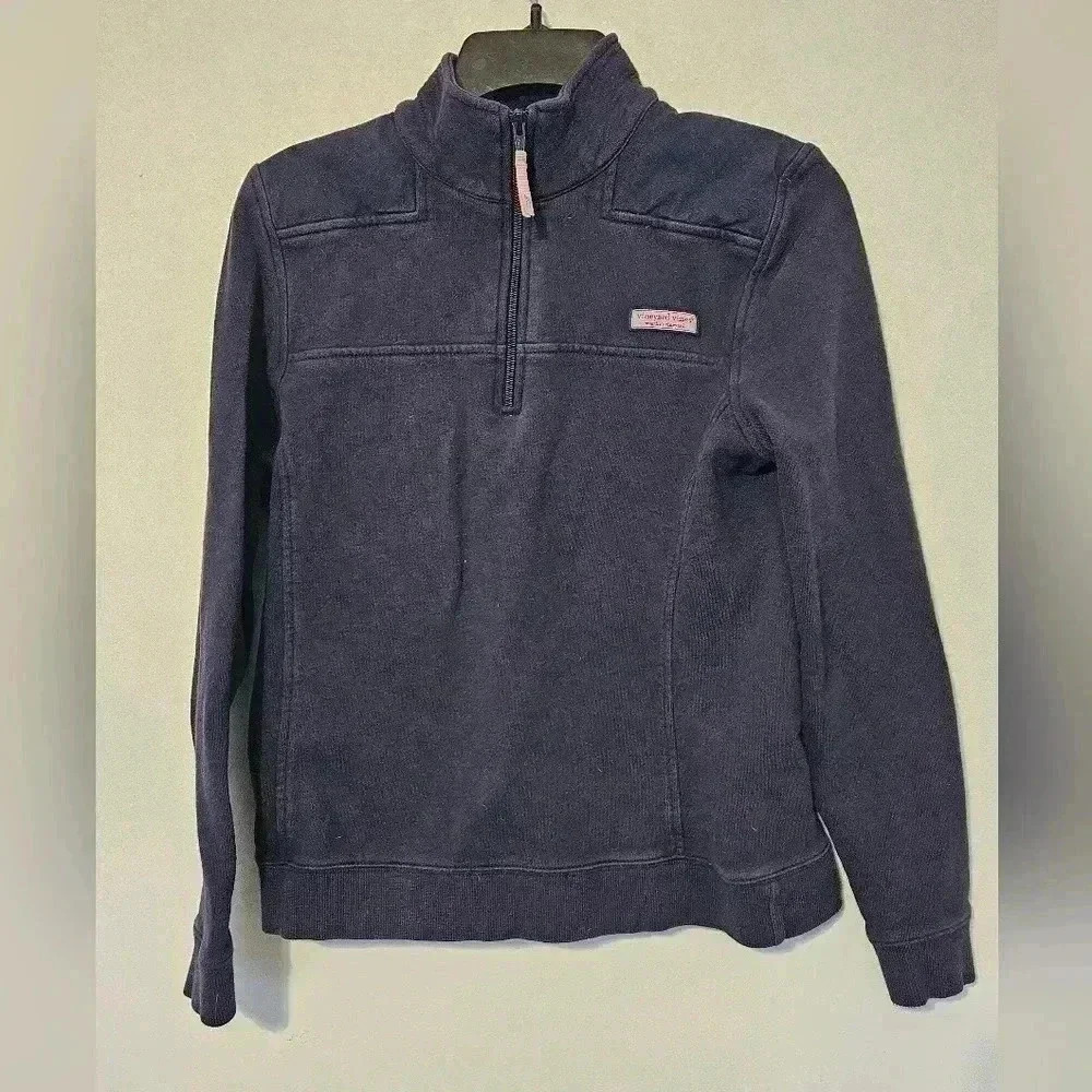 Vineyard Vines Women’s Navy Blue Quarter Zip Pullover Sweatshirt (Size Small)